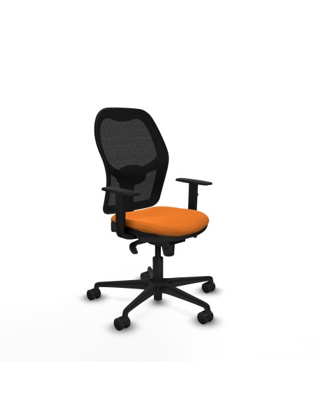 Jorquera sincro malla negra similpiel naranja brazos 1D base nailon  ruedas 65mm nailon
