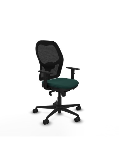 Jorquera sincro malla negra similpiel verde botella brazos 1D base nailon  ruedas 65mm nailon
