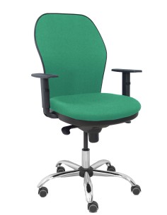Silla Jorquera respaldo bali verde esmeralda asiento bali verde esmeralda base cromada y ruedas parqué