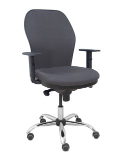 Silla Jorquera respaldo bali gris oscuro asiento bali gris oscuro base cromada y ruedas parqué