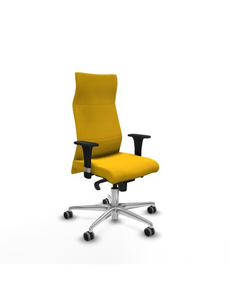Albacete dirección sincro bali amarillo brazos 1D cromados base aluminio ruedas 65 engomadas