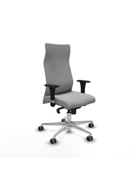 Albacete dirección sincro bali gris claro brazos 1D cromados base aluminio ruedas 65 engomadas