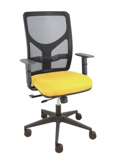 Silla Motilla traslack malla negra asiento bali amarillo brazo regulable
