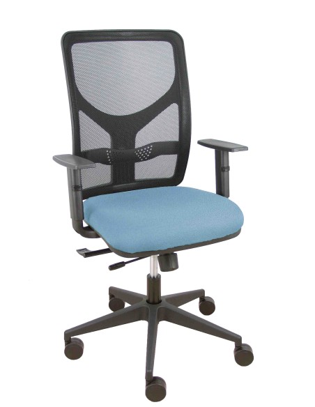 Silla Motilla traslack malla negra asiento bali azul cielo brazo regulable