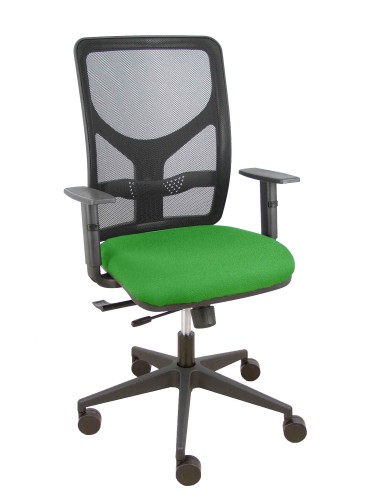 Silla Motilla traslack malla negra asiento bali verde brazo regulable