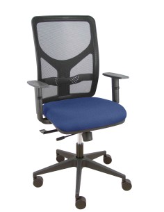Silla Motilla traslack malla negra asiento bali azul marino brazo regulable