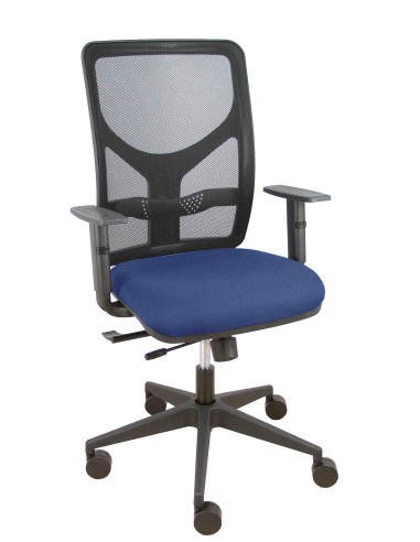 Silla Motilla traslack malla negra asiento bali azul marino brazo regulable