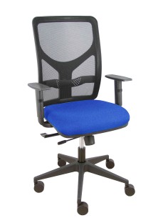 Silla Motilla traslack malla negra asiento bali azul brazo regulable