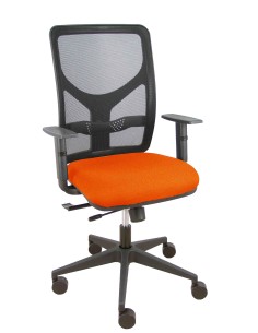 Silla Motilla traslack malla negra asiento bali naranja oscuro brazo regulable