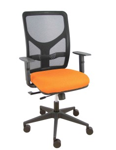 Silla Motilla traslack malla negra asiento bali naranja brazo regulable