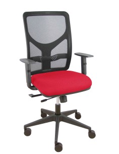 Silla Motilla traslack malla negra asiento bali rojo brazo regulable