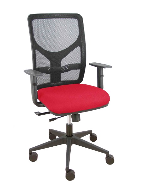 Silla Motilla traslack malla negra asiento bali rojo brazo regulable