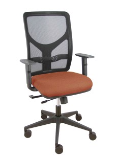 Silla Motilla traslack malla negra asiento bali marrón brazo regulable