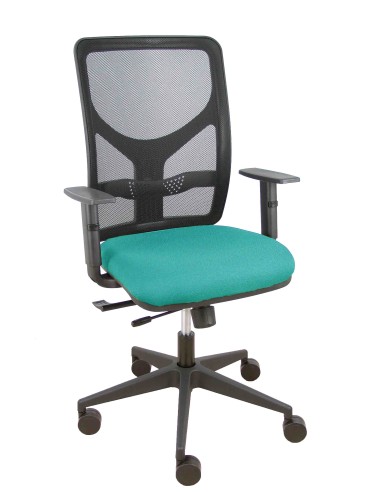 Silla Motilla traslack malla negra asiento bali turquesa brazo regulable
