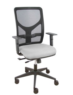 Silla Motilla traslack malla negra asiento bali gris claro brazo regulable