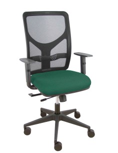 Silla Motilla traslack malla negra asiento bali verde botella brazo regulable