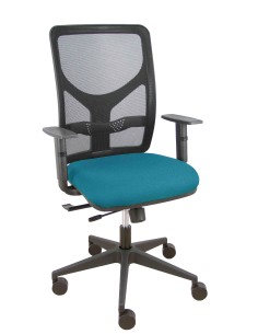 Silla Motilla traslack malla negra asiento bali verde petróleo brazo regulable