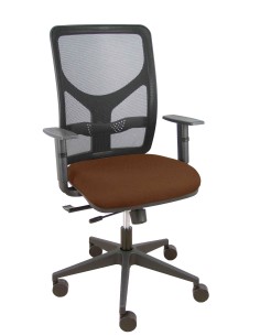 Silla Motilla traslack malla negra asiento bali marrón oscuro brazo regulable