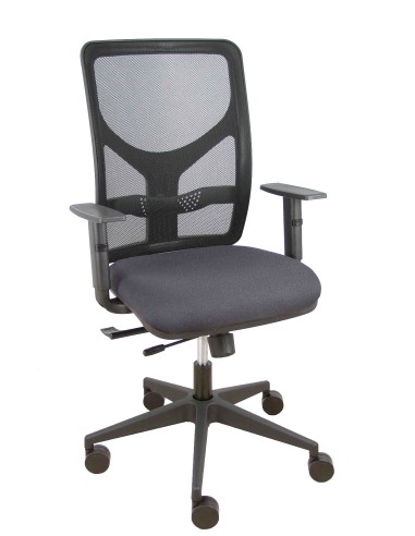 Silla Motilla traslack malla negra asiento bali gris oscuro brazo regulable