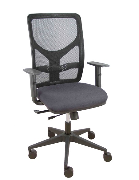 Silla Motilla traslack malla negra asiento bali gris oscuro brazo regulable