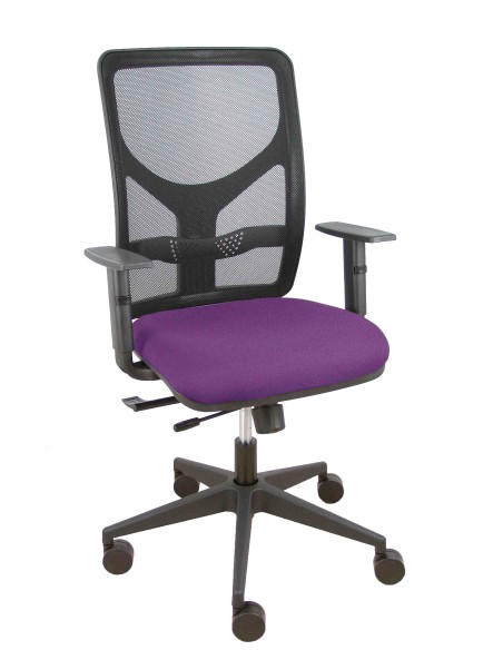 Silla Motilla traslack malla negra asiento bali morado brazo regulable