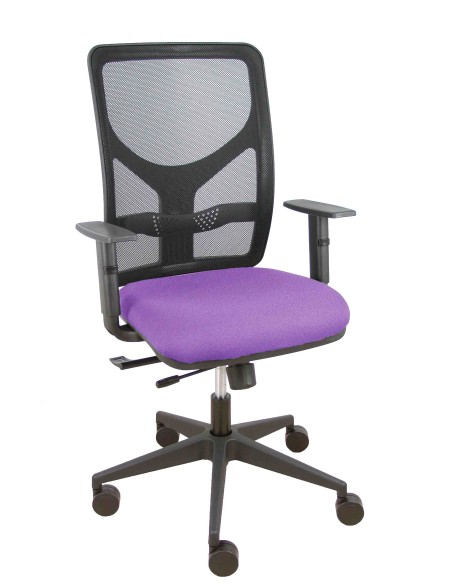 Silla Motilla traslack malla negra asiento bali lila brazo regulable
