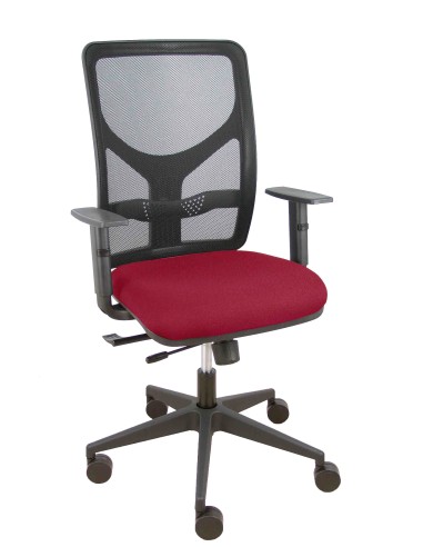 Silla Motilla traslack malla negra asiento bali granate brazo regulable