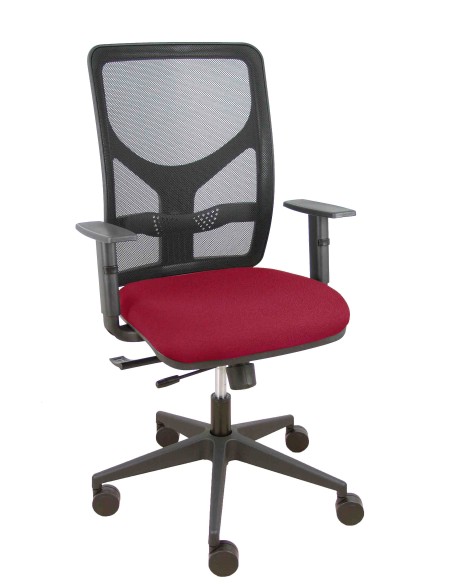 Silla Motilla traslack malla negra asiento bali granate brazo regulable