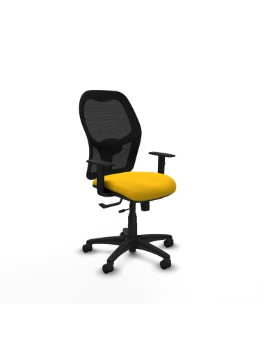 Alocén traslack malla negra bali amarillo brazos 1D base poliamida  ruedas nailon 50mm