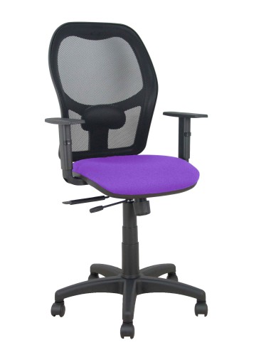 Silla Alocén traslack malla negra asiento bali lila brazos regulables