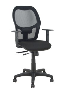 Silla Alocén traslack malla negra asiento bali negro brazos regulables