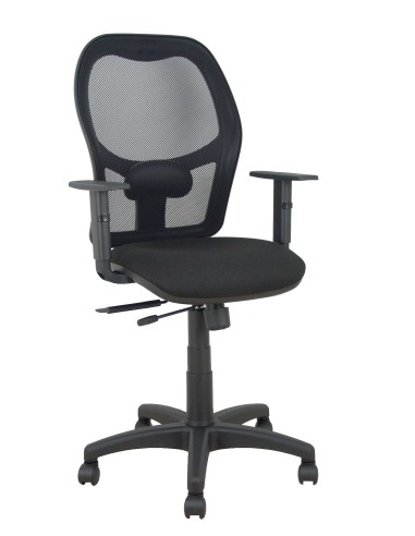 Silla Alocén traslack malla negra asiento bali negro brazos regulables
