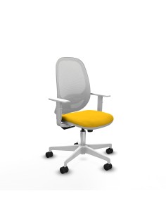 Cilanco blanca sincro malla blanca bali amarillo brazos blancos base blanca ruedas 65mm nailon