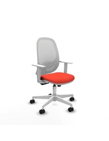 Cilanco blanca sincro malla blanca bali naranja oscuro brazos blancos base blanca ruedas 65mm nailon
