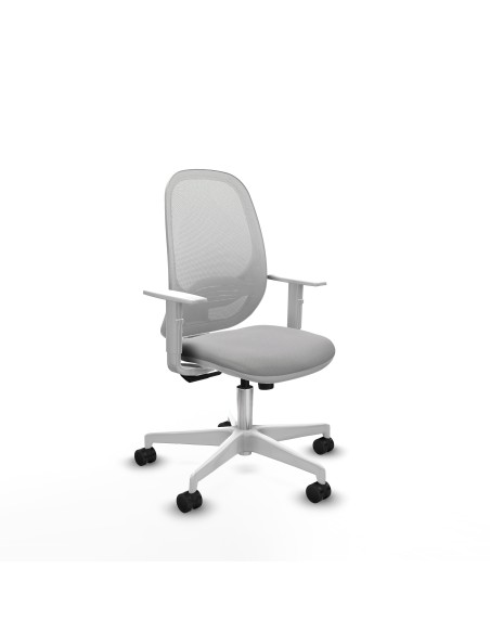 Cilanco blanca sincro malla blanca bali gris claro brazos blancos base blanca ruedas 65mm nailon