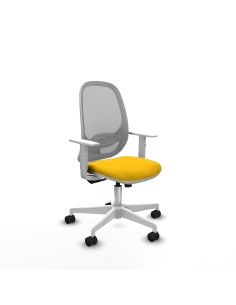 Cilanco blanca sincro malla gris bali amarillo brazos blancos base blanca ruedas 65mm nailon
