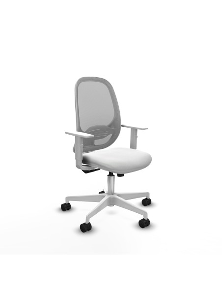 Cilanco blanca sincro malla gris bali blanco brazos blancos base blanca ruedas 65mm nailon