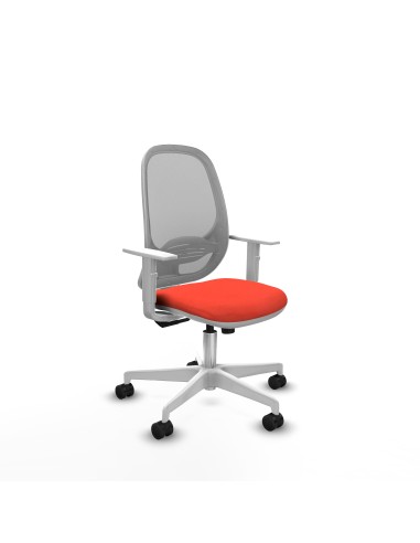 Cilanco blanca sincro malla gris bali naranja oscuro brazos blancos base blanca ruedas 65mm nailon