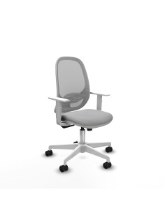 Cilanco blanca sincro malla gris bali gris claro brazos blancos base blanca ruedas 65mm nailon