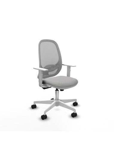 Cilanco blanca sincro malla gris bali gris claro brazos blancos base blanca ruedas 65mm nailon