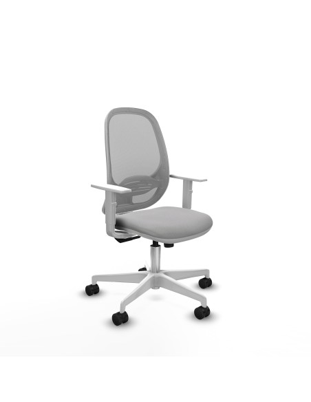 Cilanco blanca sincro malla gris bali gris claro brazos blancos base blanca ruedas 65mm nailon