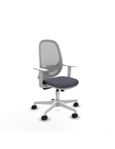 Cilanco blanca sincro malla gris bali gris oscuro brazos blancos base blanca ruedas 65mm nailon