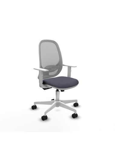 Cilanco blanca sincro malla gris bali gris oscuro brazos blancos base blanca ruedas 65mm nailon