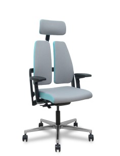 Silla Xilium Duo traslak X-move era gris y azul brazo 4D cabecero 2D
