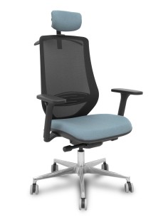 Silla Mardos traslack malla negra bali gris brazo 3D cabecero perchero base alum ruedas engomadas
