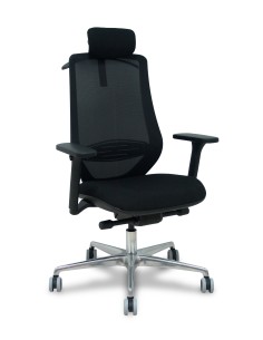 Silla Mardos traslack malla negra bali negro brazo 3D cabecero perchero base alum ruedas engomadas