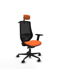 Mardos traslack bali naranja brazos 2D base nailon ruedas 65mm nailon cabecero 2D perchero