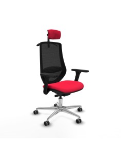 Mardos traslack bali rojo brazos 3D base aluminio ruedas 65mm engomadas cabecero 2D perchero