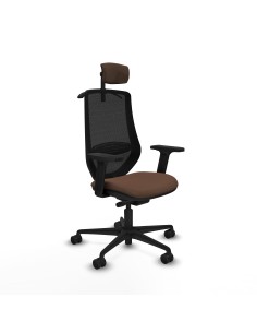 Mardos traslack bali marrón oscuro brazos 2D base nailon ruedas 65mm nailon cabecero 2D perchero