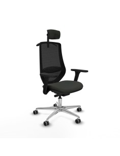 Mardos traslack bali negro brazos 3D base aluminio ruedas 65mm engomadas cabecero 2D perchero